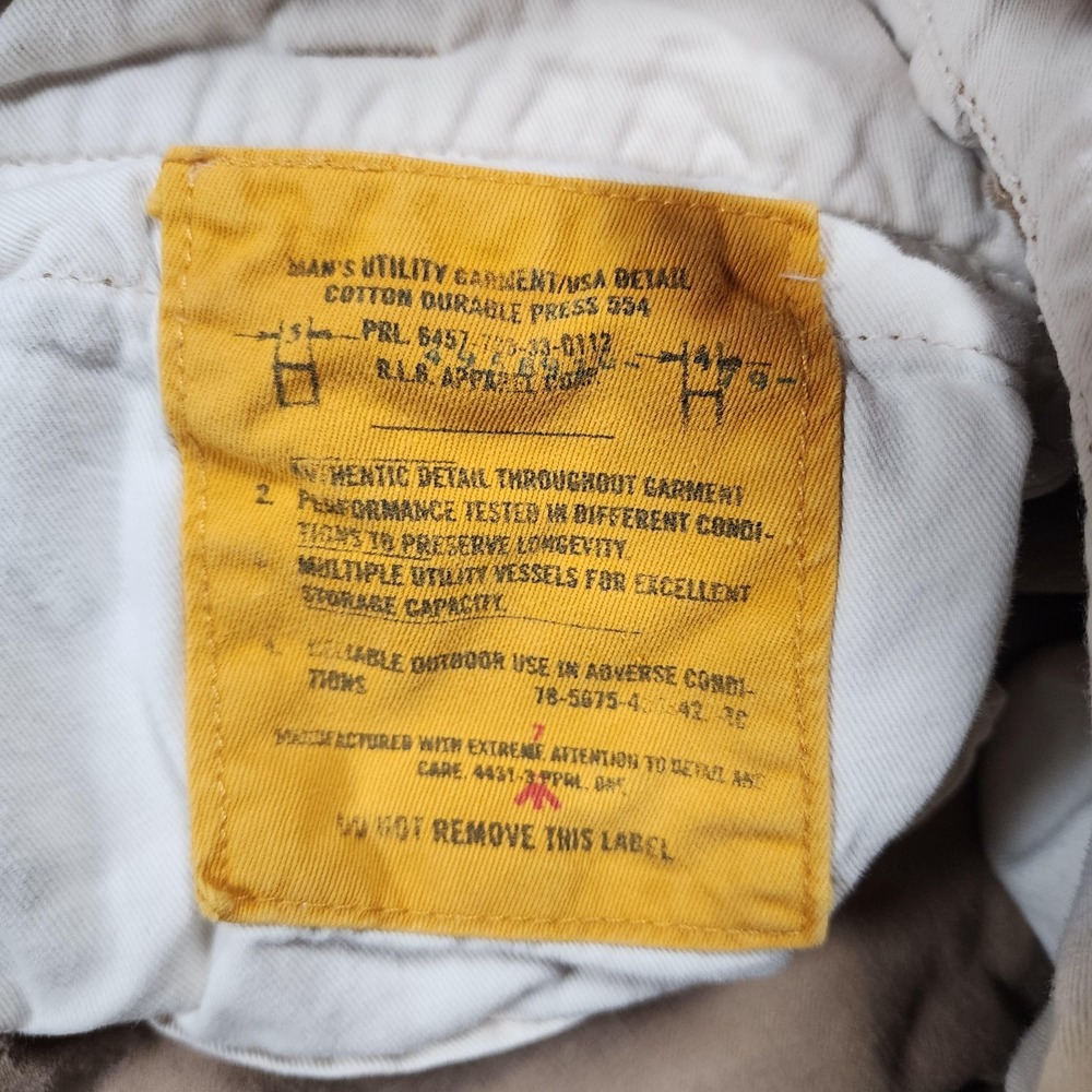 Polo Ralph Lauren Cargo Pants Mens 38x30 Military Paratrooper Utility Y2K Army - Picture 5 of 16